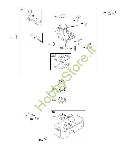 E - Carburatore, alimentazione carburante B&S - 10 €¦ 10D902-0111-B1 brand Stihl